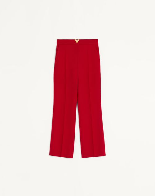 Valentino - Wool Crepe Trousers - Red - Woman - Trousers And Shorts